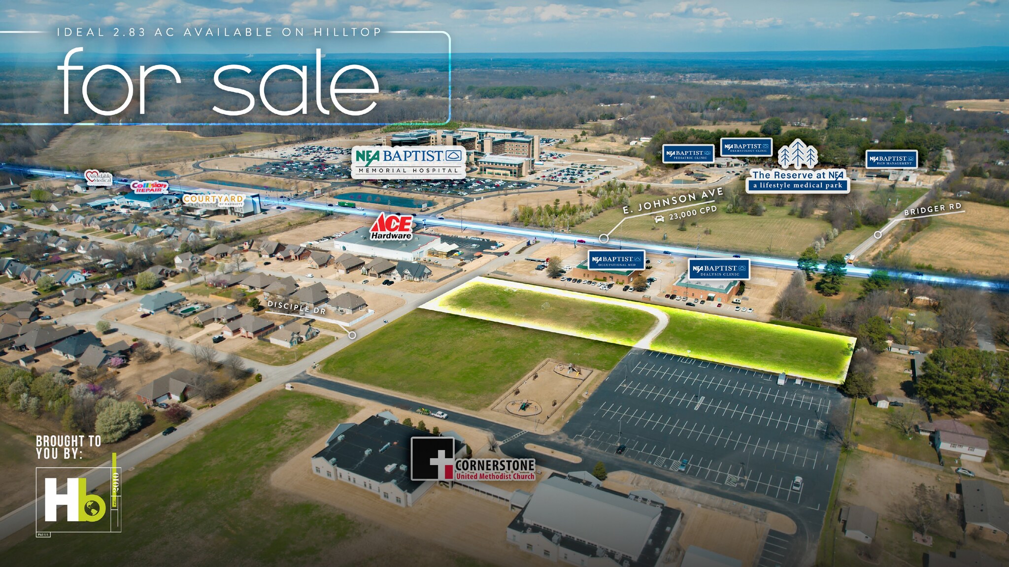 2.83 AC Disciple Dr., Jonesboro, AR à vendre Aérien- Image 1 de 7