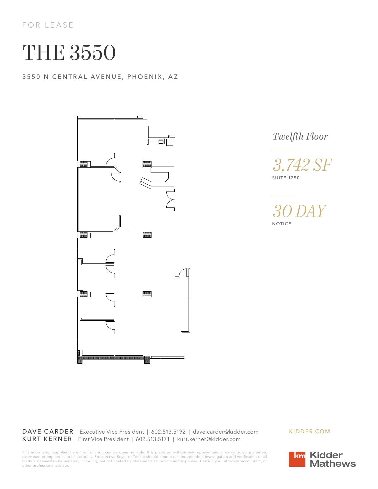 3550 N Central Ave, Phoenix, AZ à louer Plan d’étage- Image 1 de 1