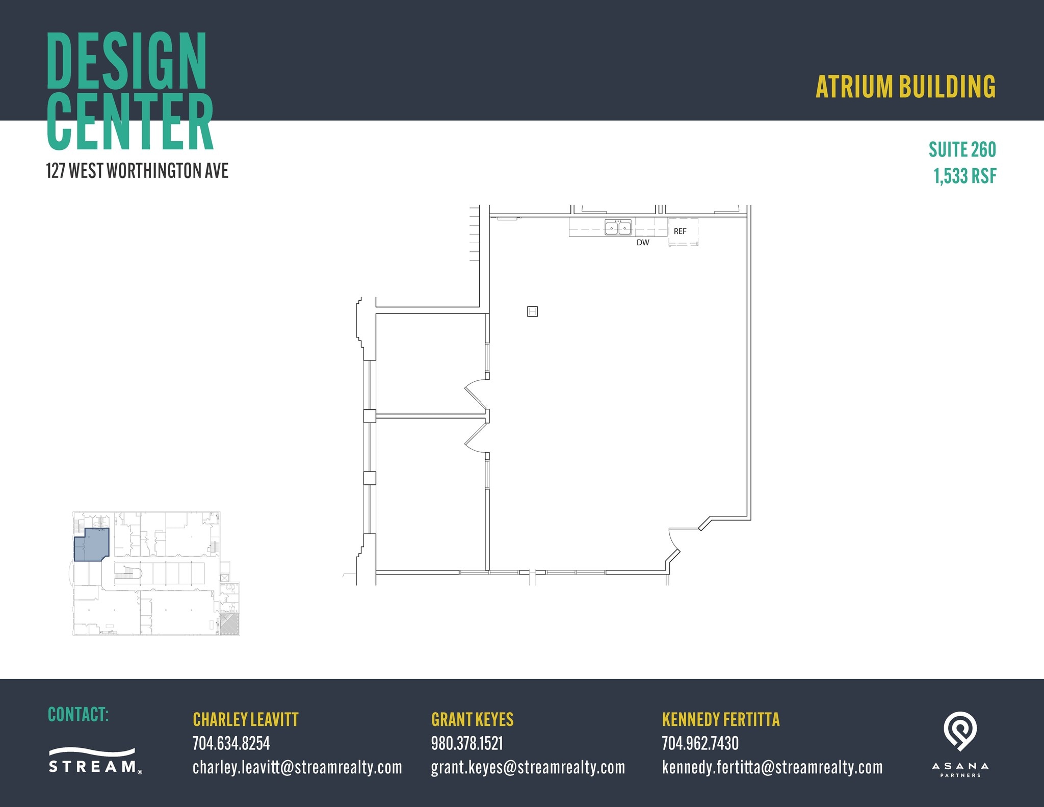 127 W Worthington Ave, Charlotte, NC à louer Plan d’étage- Image 1 de 1
