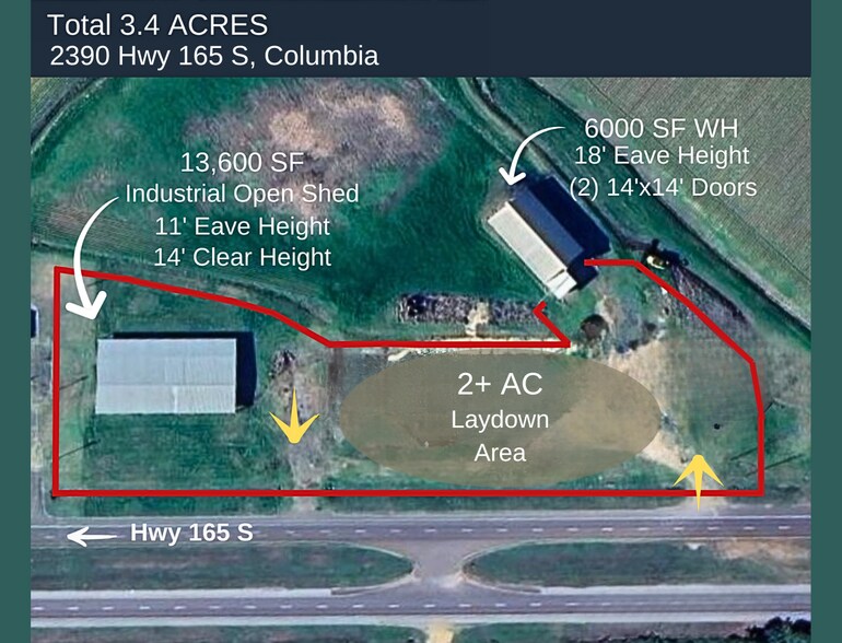 2390 US 165 S, Columbia, LA à louer - Aérien - Image 1 de 5