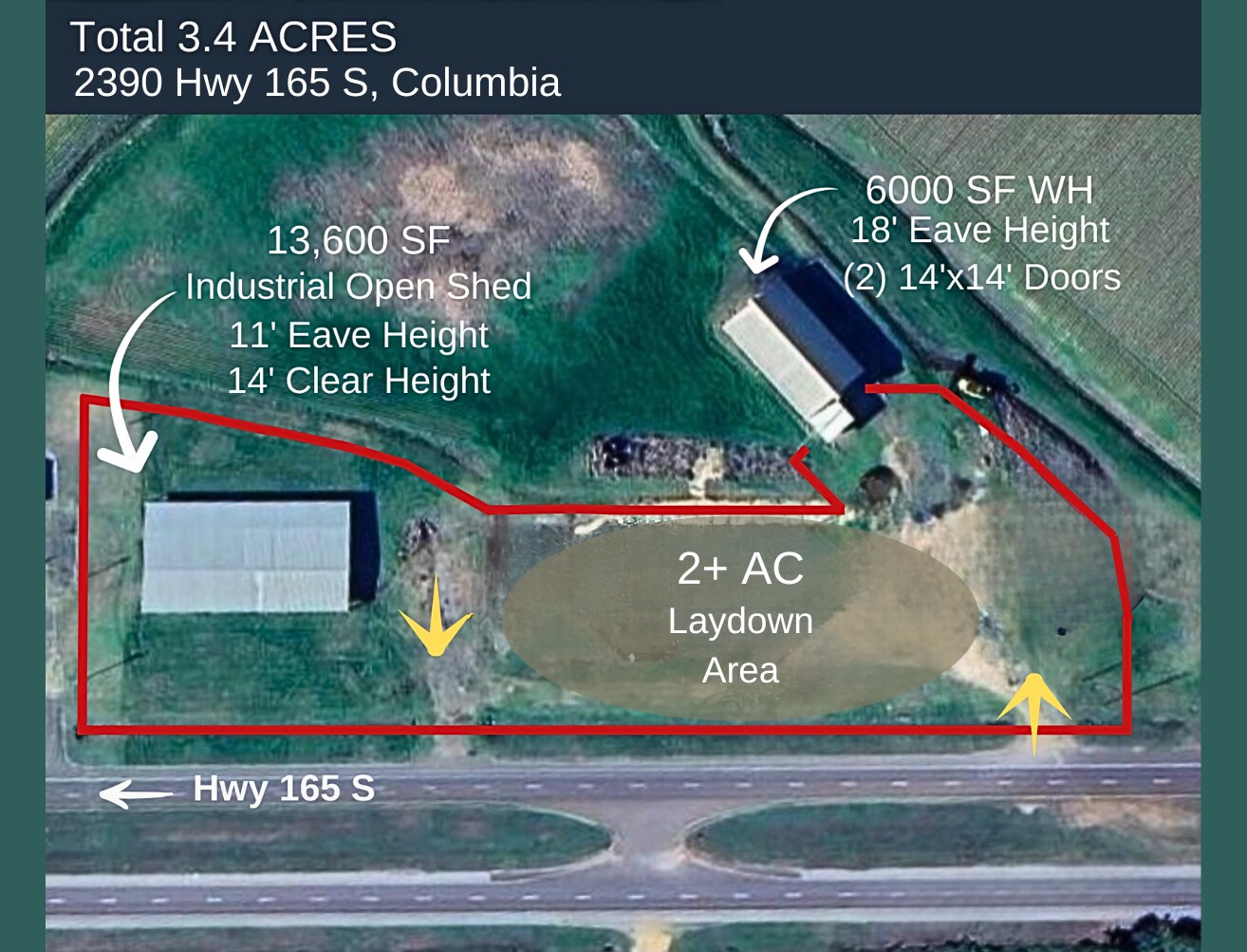 2390 US 165 S, Columbia, LA à louer Aérien- Image 1 de 6