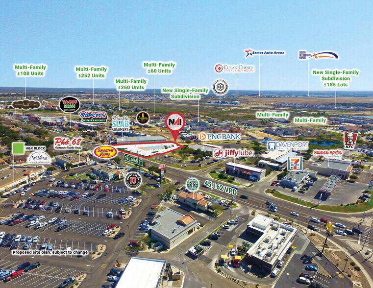 1321 E Del Mar Blvd, Laredo, TX à louer - Aérien - Image 3 de 4