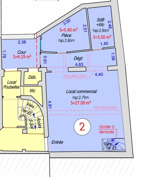 Bureau dans Paris à vendre - Plan d’étage - Image 3 de 6