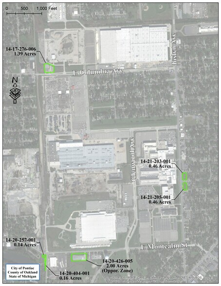 Vacant Land in Pontiac, MI portefeuille de 5 propriétés à vendre sur LoopNet.ca - Plan de site - Image 2 de 5