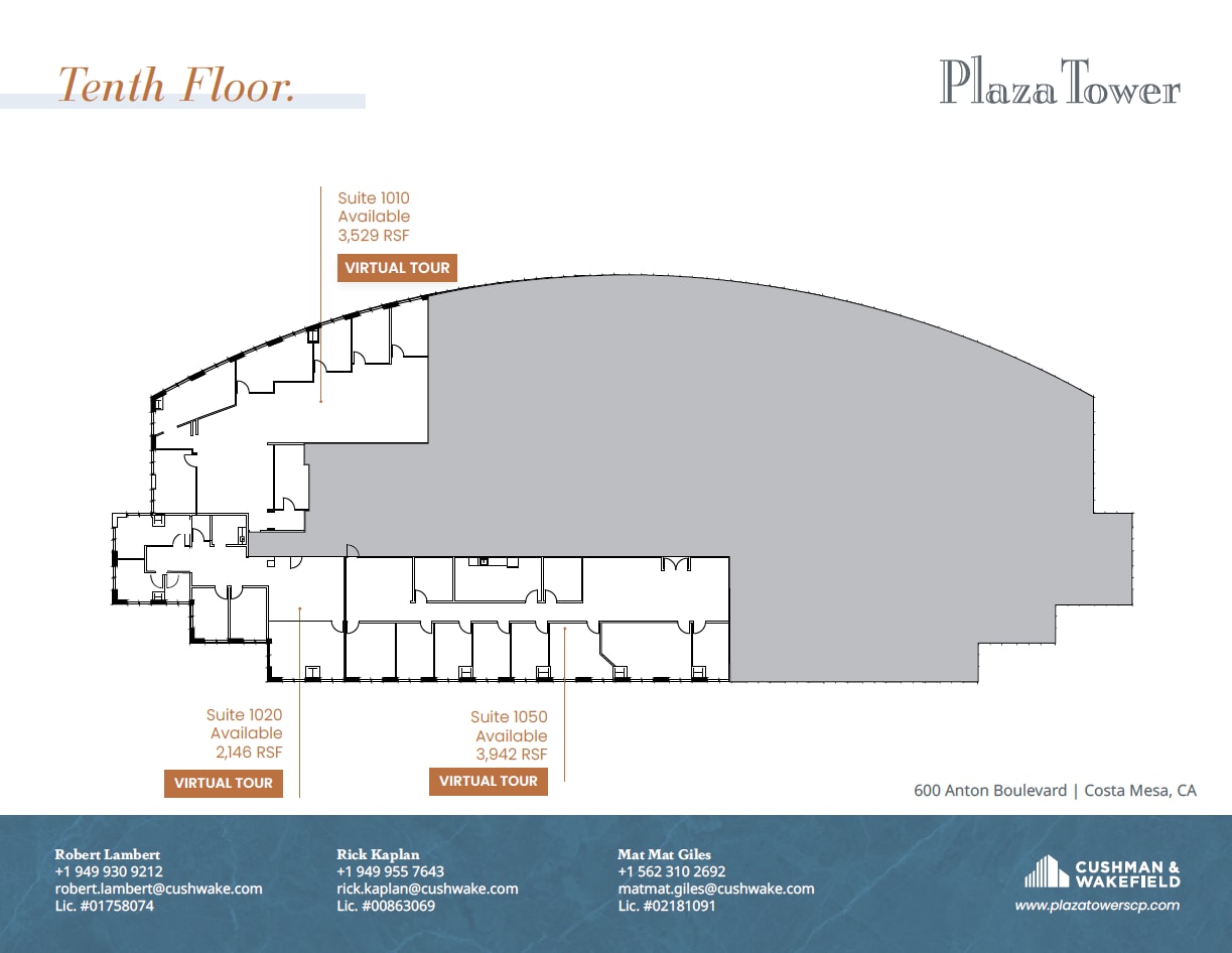 650 Town Center Dr, Costa Mesa, CA à louer Plan d’étage- Image 1 de 1