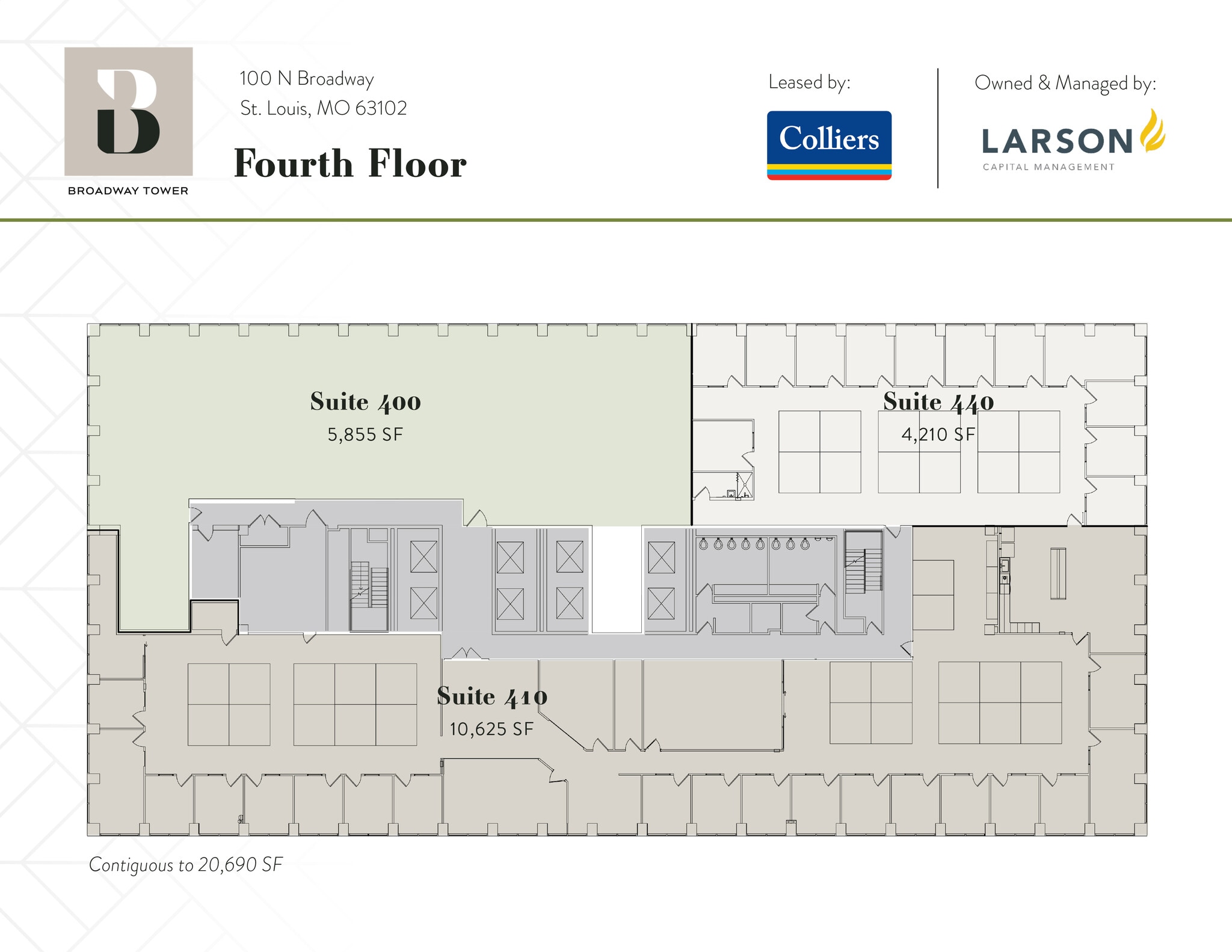 100 N Broadway, Saint Louis, MO à louer Plan d’étage- Image 1 de 1
