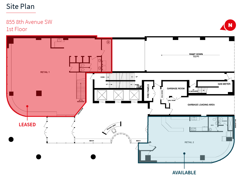 855 8th Ave SW, Calgary, AB à louer Plan d’étage- Image 1 de 1