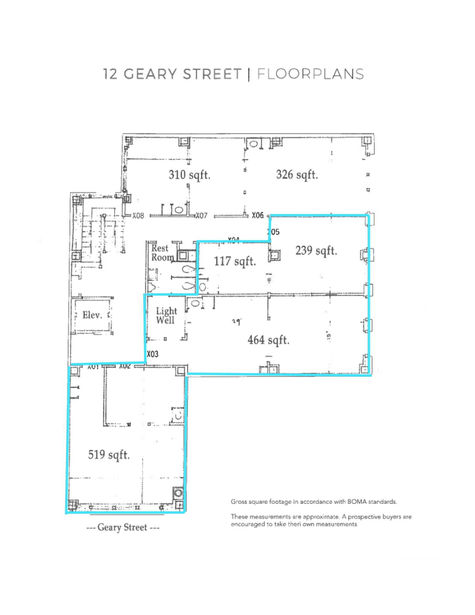 10-12 Geary St, San Francisco, CA for lease Site Plan- Image 1 of 4