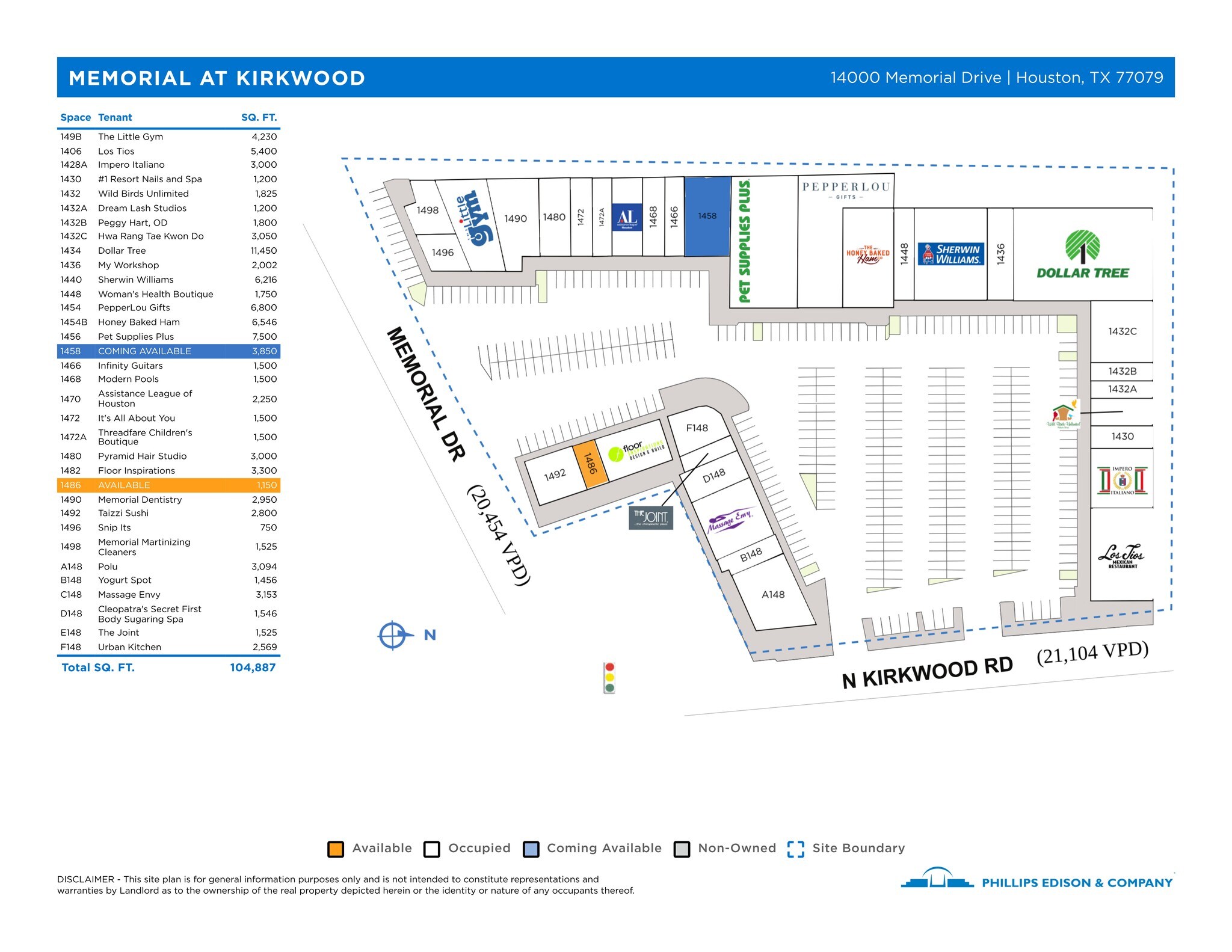1136 N Kirkwood Rd, Houston, TX for lease Site Plan- Image 1 of 1