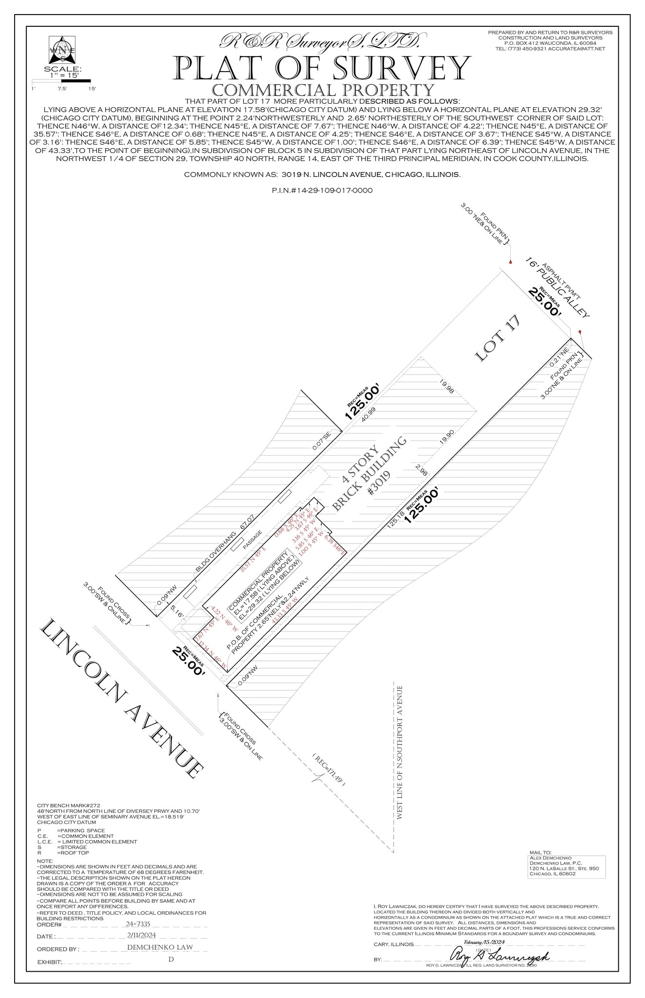 3019 N Lincoln Ave, Chicago, IL for lease Site Plan- Image 1 of 1