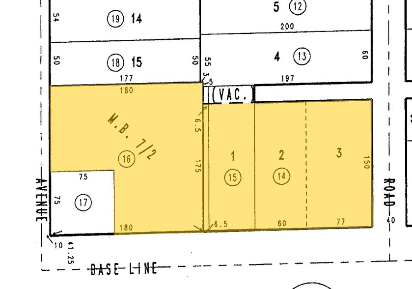 922-954 E Baseline St, San Bernardino, CA à vendre - Plan cadastral - Image 2 de 3