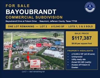 Plus de détails pour 2 Bayou Brandt, Beaumont, TX - Terrain à vendre
