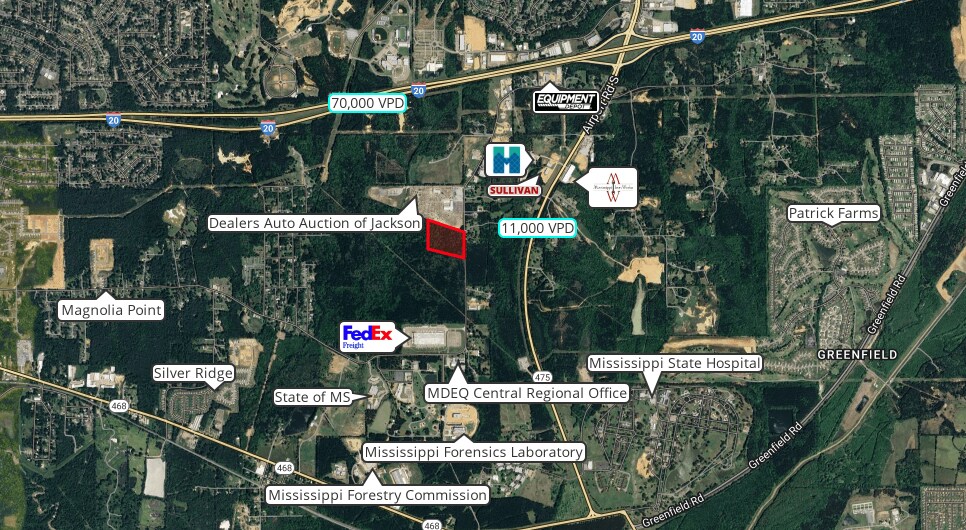 Old Whitfield Road Rd, Pearl, MS for sale - Aerial - Image 2 of 3