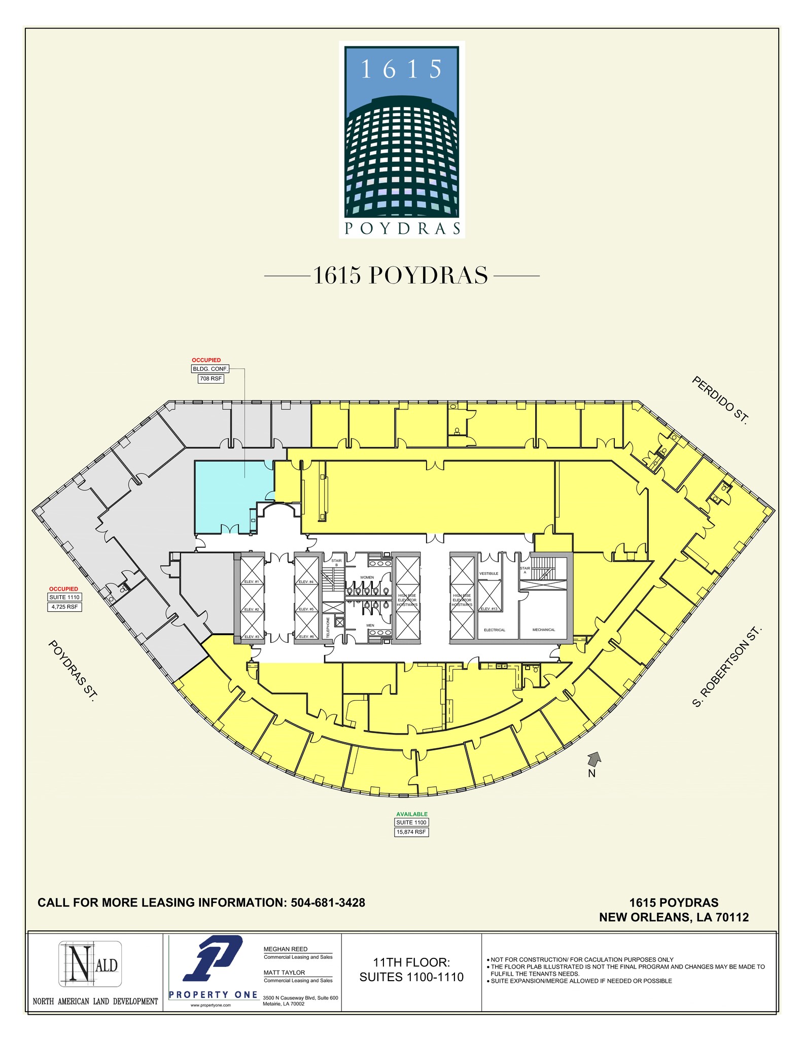 1615 Poydras St, New Orleans, LA à louer Plan de site- Image 1 de 1