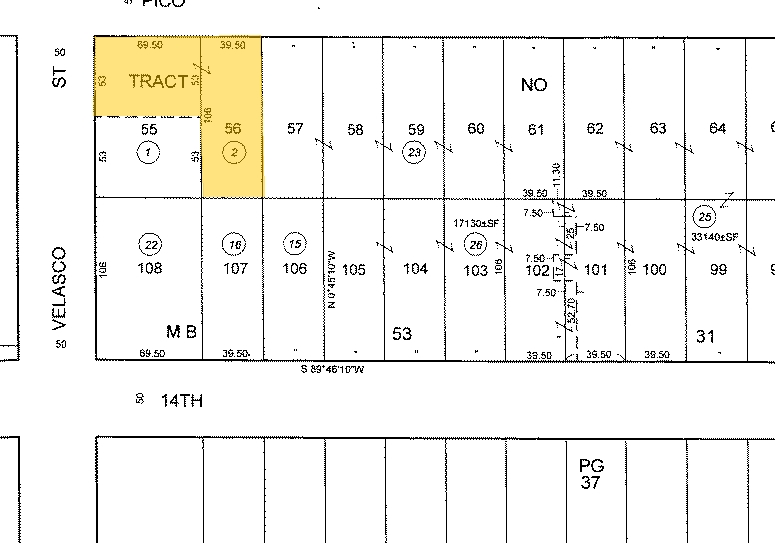 1350 Velasco St, Los Angeles, CA à louer - Plan cadastral - Image 2 de 2