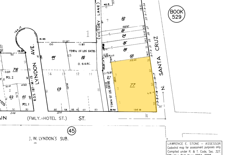 1-17 1/2 N Santa Cruz Ave, Los Gatos, CA à vendre Plan cadastral- Image 1 de 1