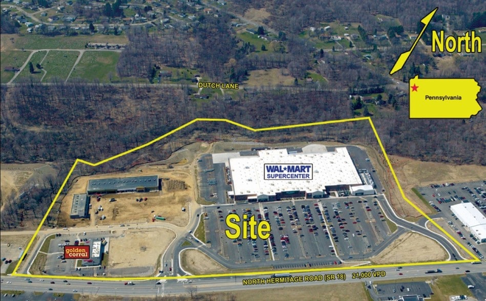 1115-1167 N Hermitage Rd, Hermitage, PA for sale - Aerial - Image 3 of 3