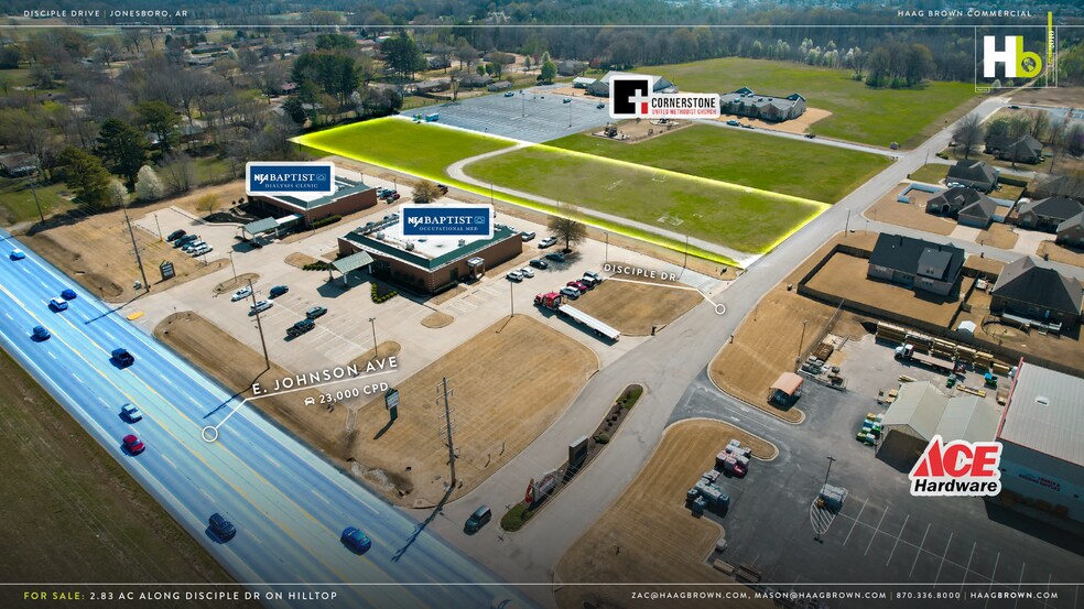 2.83 AC Disciple Dr., Jonesboro, AR à vendre - Aérien - Image 2 de 6