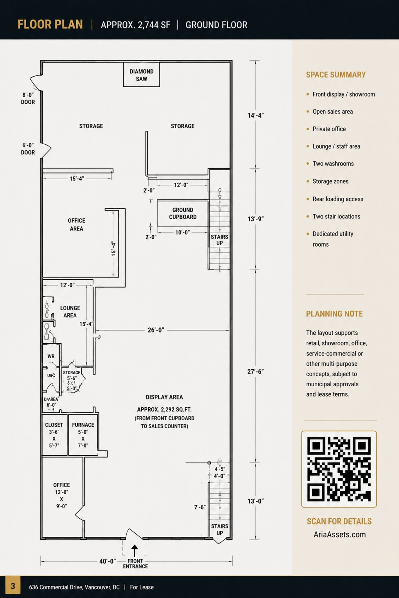 636 Commercial Dr, Vancouver, BC for lease Floor Plan- Image 1 of 1