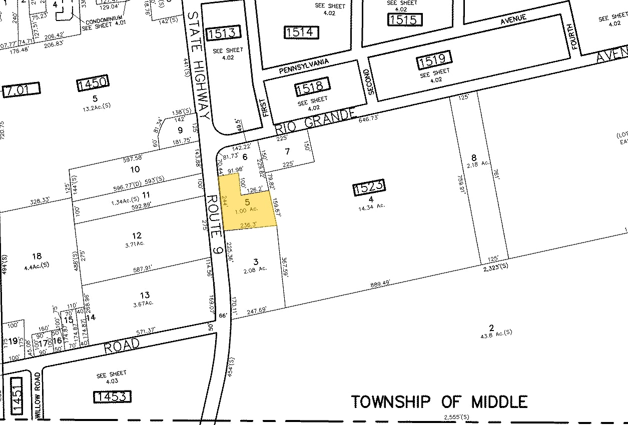 4002 Route 9 S, Rio Grande, NJ à vendre Plan cadastral- Image 1 de 2