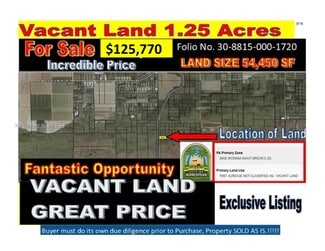 Plus de détails pour SW 418 STREET AND SW 207 AVE. MIAMI, Homestead, FL - Terrain à vendre