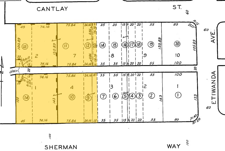 18341 Sherman Way, Reseda, CA for lease - Plat Map - Image 2 of 2
