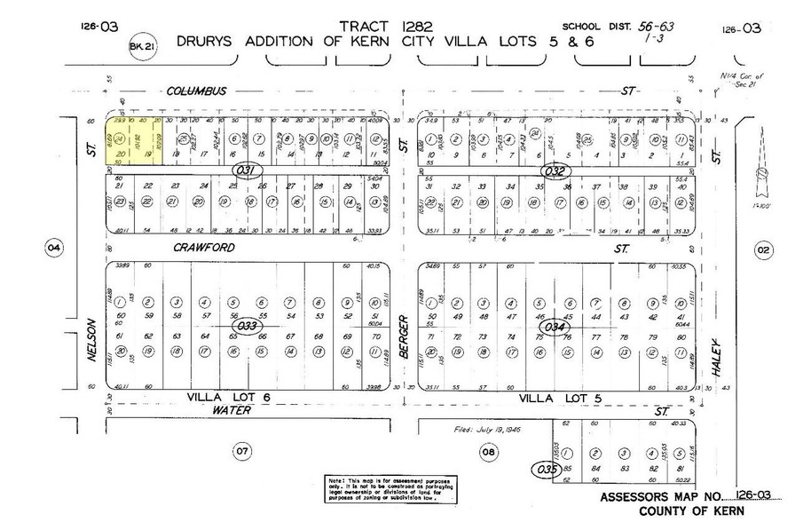 1201 Columbus St, Bakersfield, CA for sale - Plat Map - Image 3 of 6