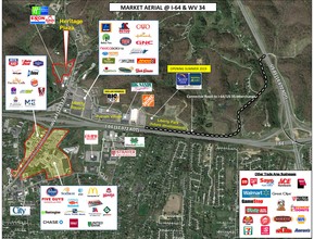 I-64 & State Route 34, Hurricane, WV - aerial  map view - Image1