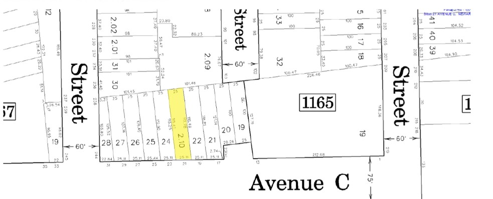 21 Avenue C, Newark, NJ à vendre - Plan cadastral - Image 3 de 3