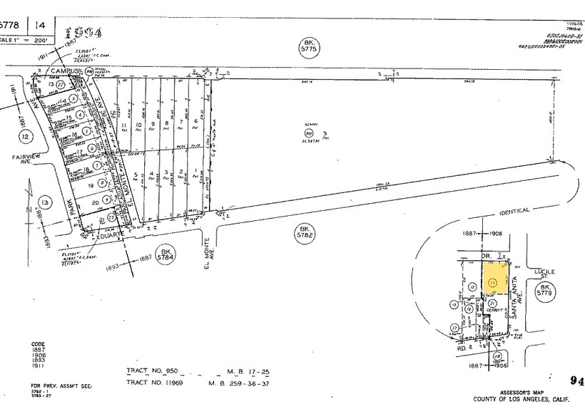 909 S Santa Anita Ave, Arcadia, CA for sale - Plat Map - Image 1 of 1