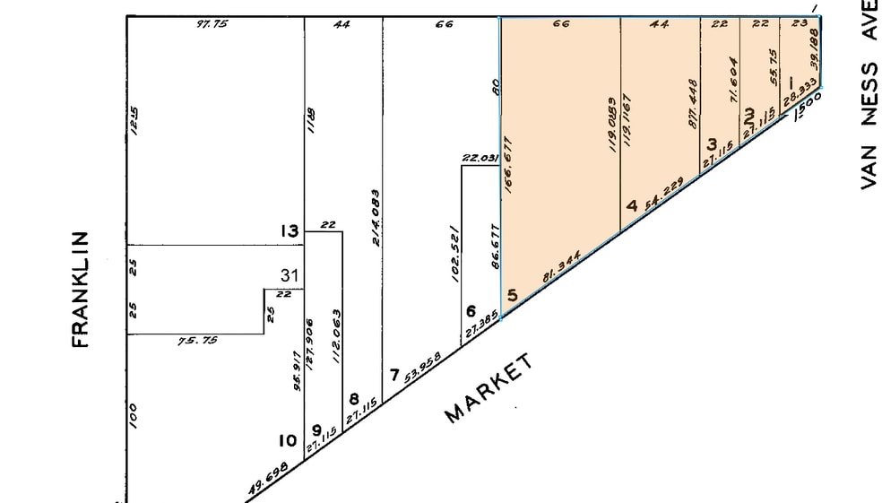 1540 Market St, San Francisco, CA for lease - Plat Map - Image 2 of 2