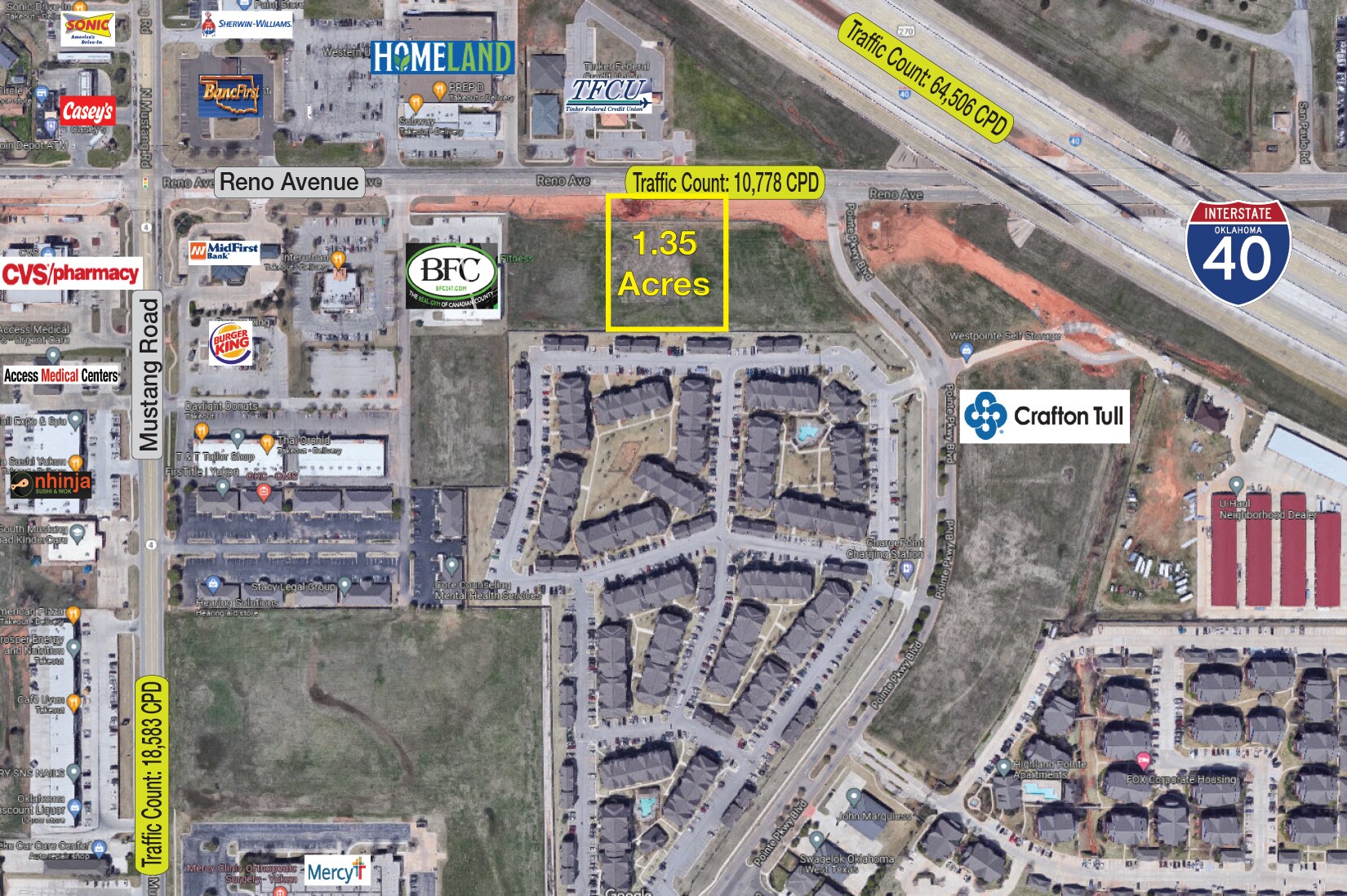 11212 W. Reno Avenue, Yukon, OK for sale Aerial- Image 1 of 2