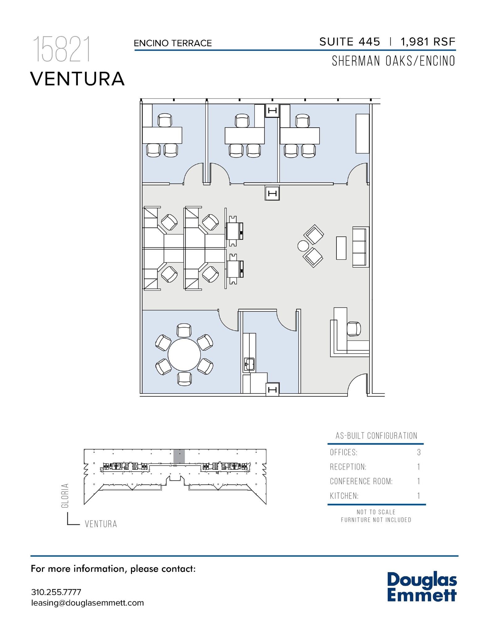 15821 Ventura Blvd, Encino, CA à louer Plan d’étage- Image 1 de 1