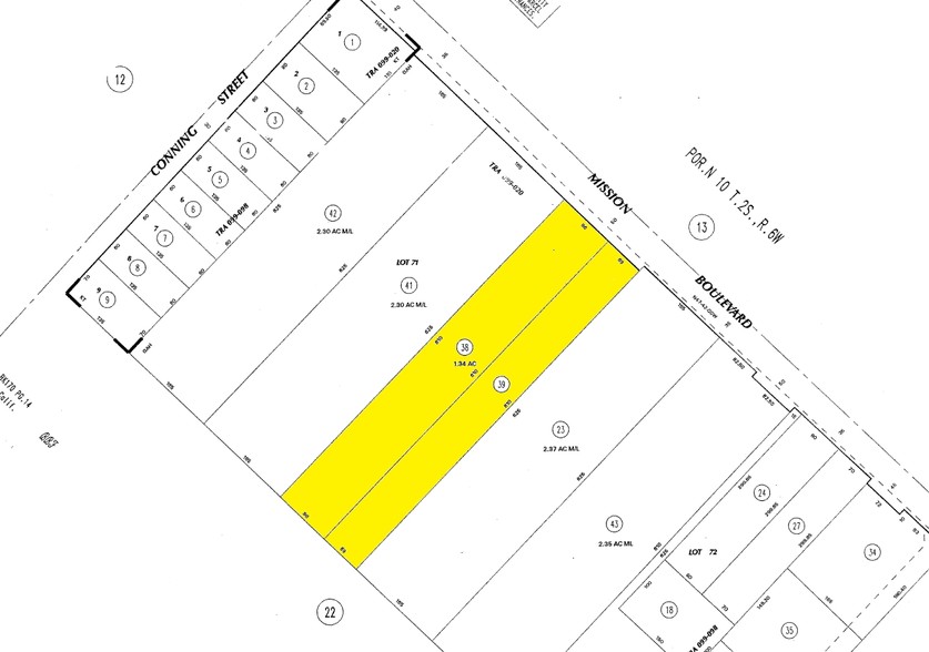 9944-9948 Mission Blvd, Jurupa Valley, CA à vendre - Plan cadastral - Image 2 de 3