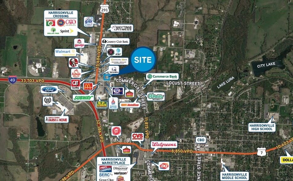 2002 N Commercial St, Harrisonville, MO à vendre - Aérien - Image 3 de 3