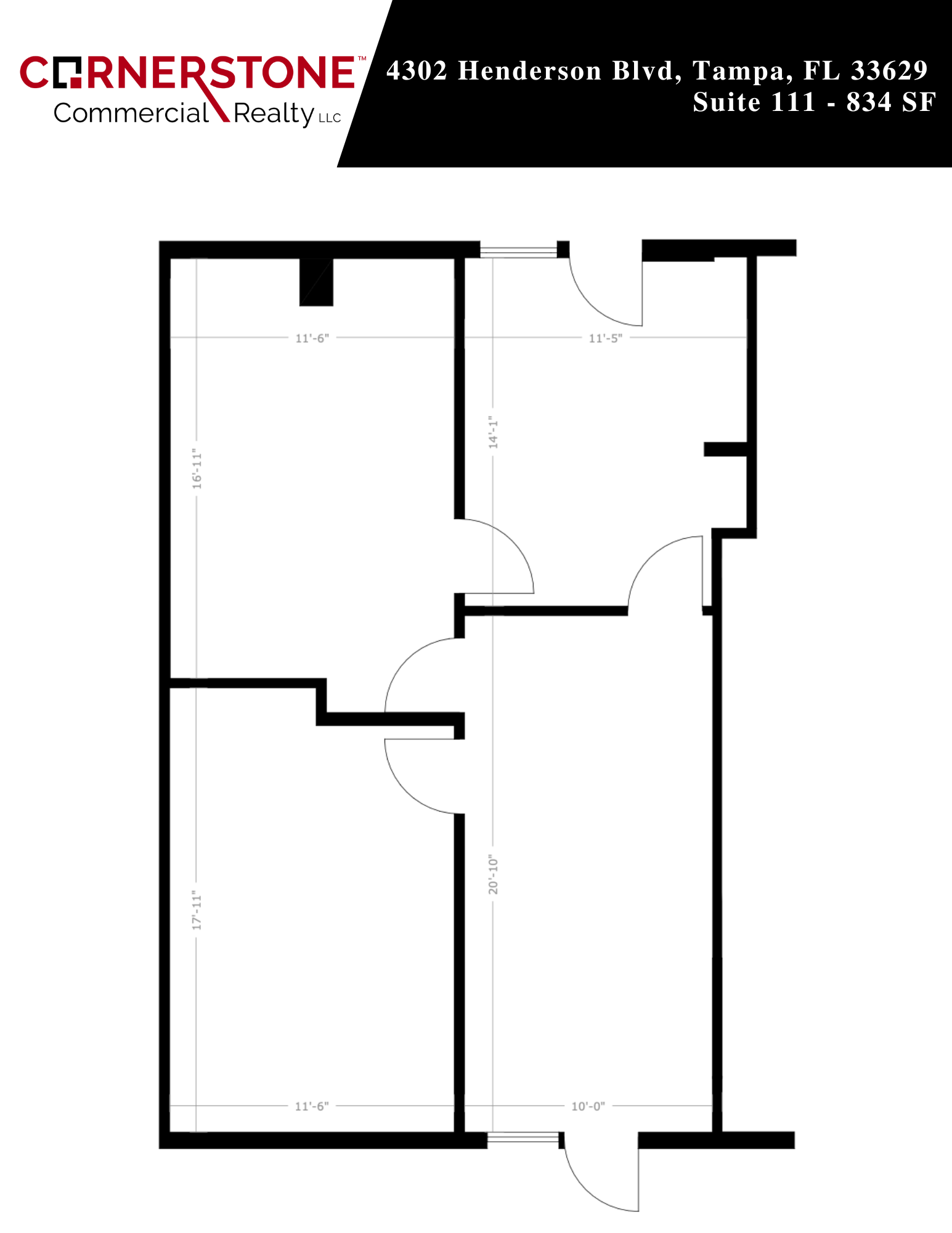 4302 Henderson Blvd, Tampa, FL à louer Plan d’étage- Image 1 de 1