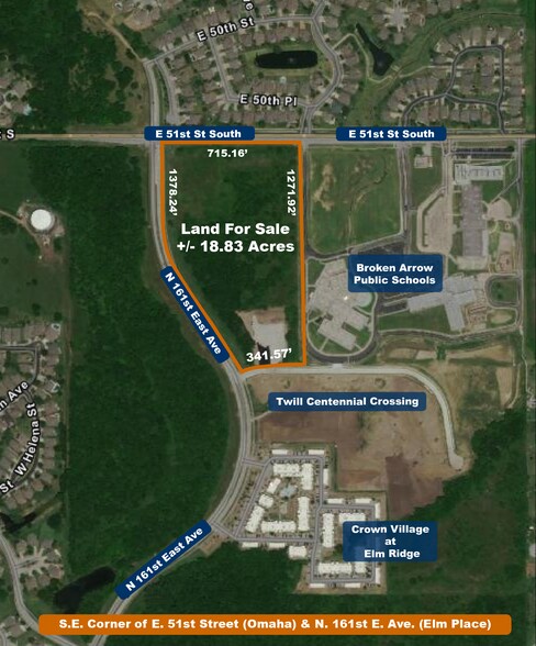 E 51ST St, Broken Arrow, OK à vendre - Aérien - Image 2 de 4