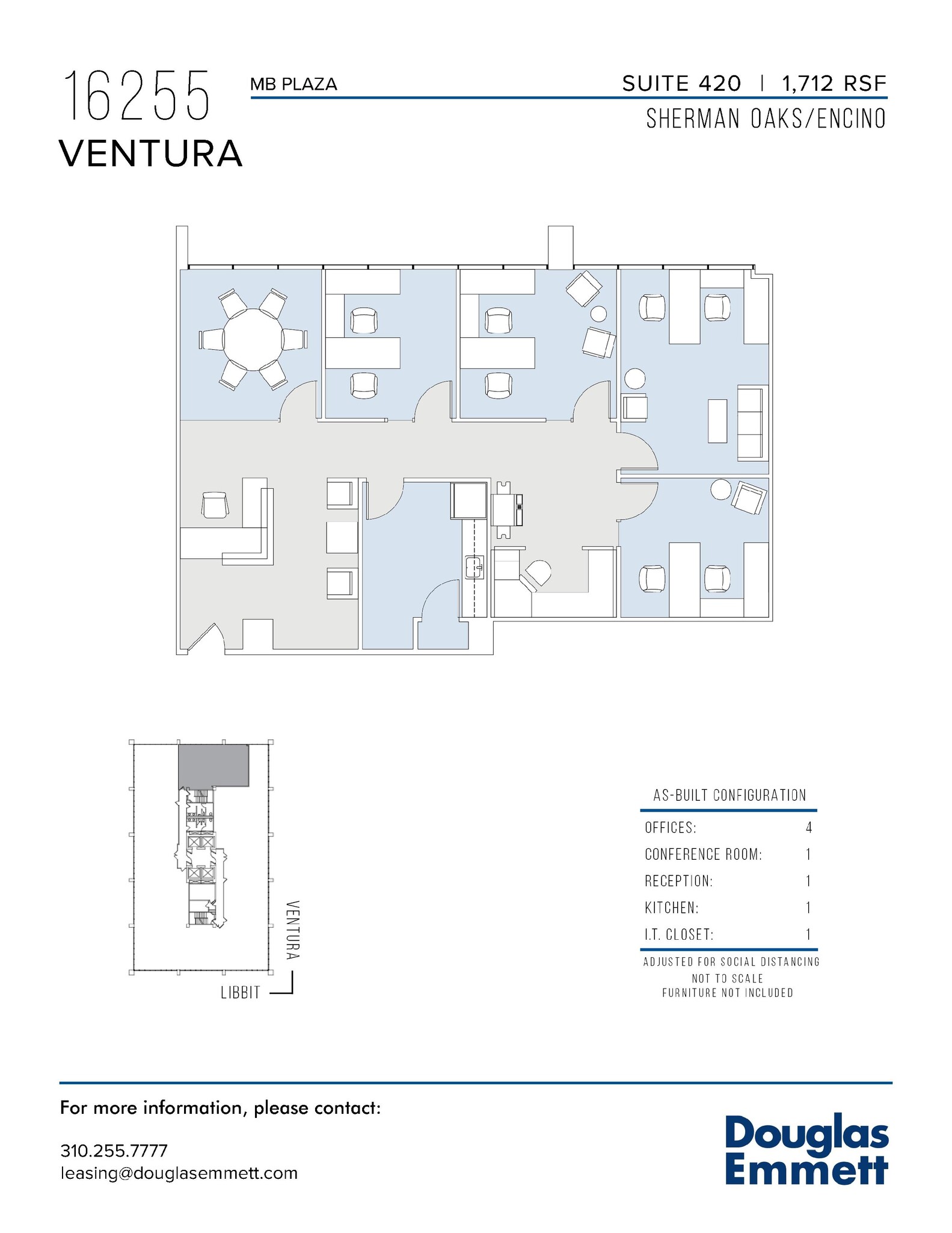 16255 Ventura Blvd, Encino, CA à louer Plan d’étage- Image 1 de 1