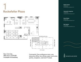 1 Rockefeller Plaza, New York, NY for lease Floor Plan- Image 1 of 1