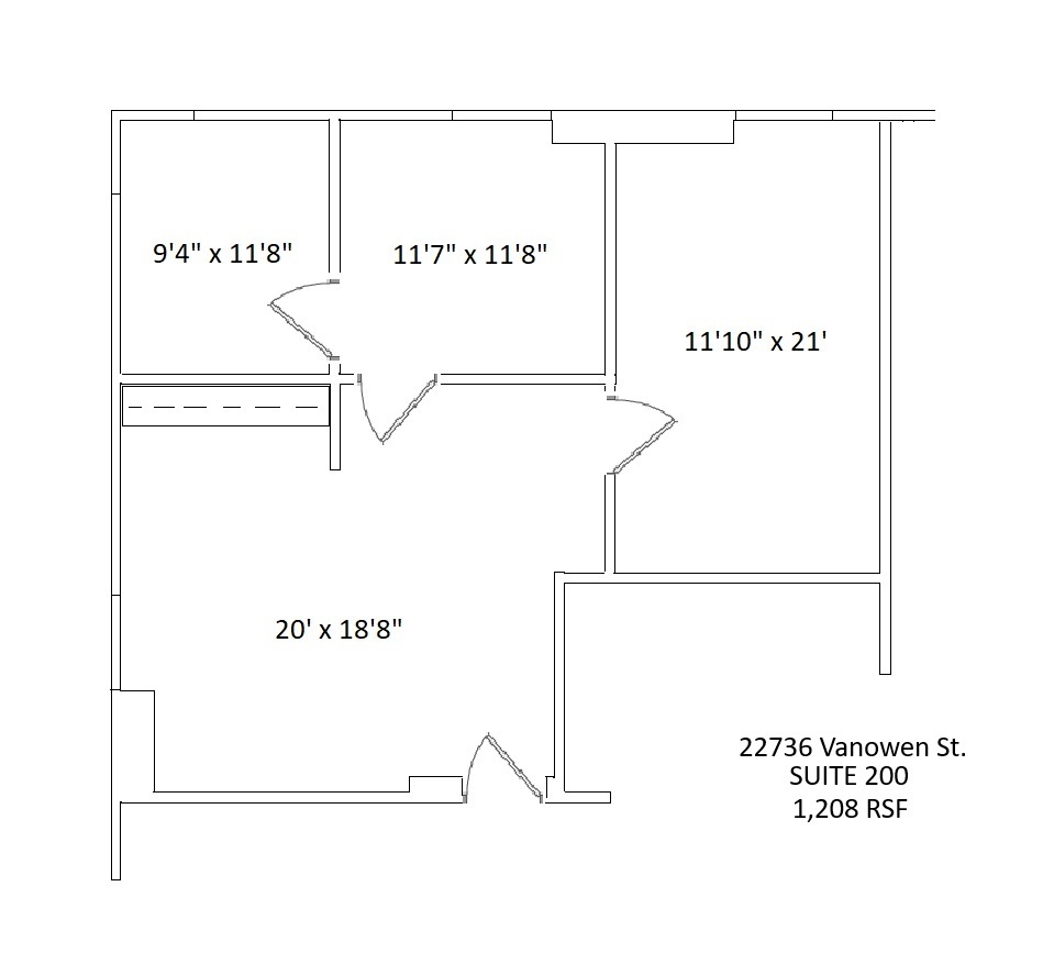 22736 Vanowen St, West Hills, CA for lease Floor Plan- Image 1 of 1