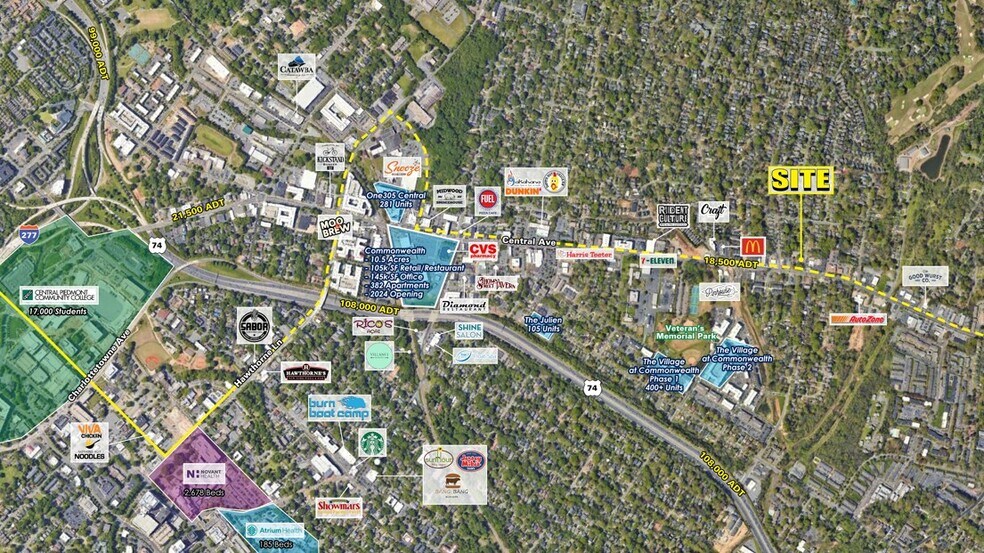1619 Morningside Dr, Charlotte, NC à louer - Aérien - Image 2 de 8