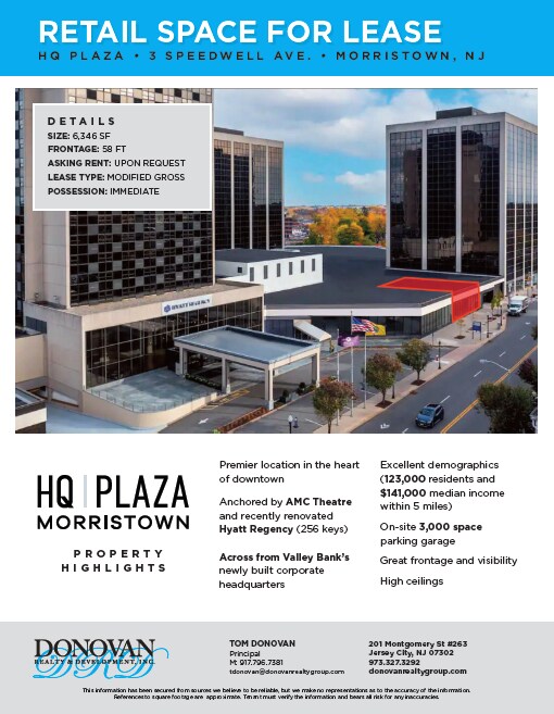 Plus de détails pour 21 Speedwell Ave, Morristown, NJ - Commerce de détail à louer