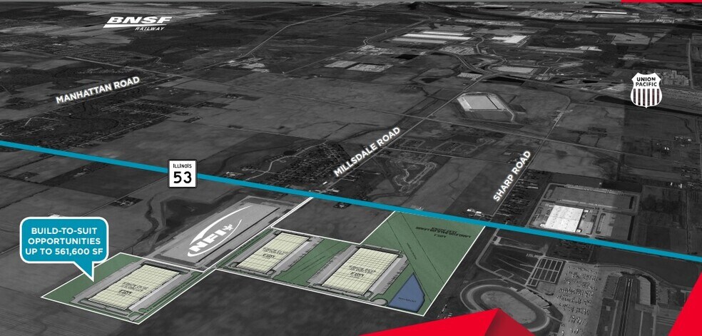 Millsdale Rd & Route 53- Joliet Logistics Park, Joliet, IL à vendre - Photo du bâtiment - Image 1 de 2
