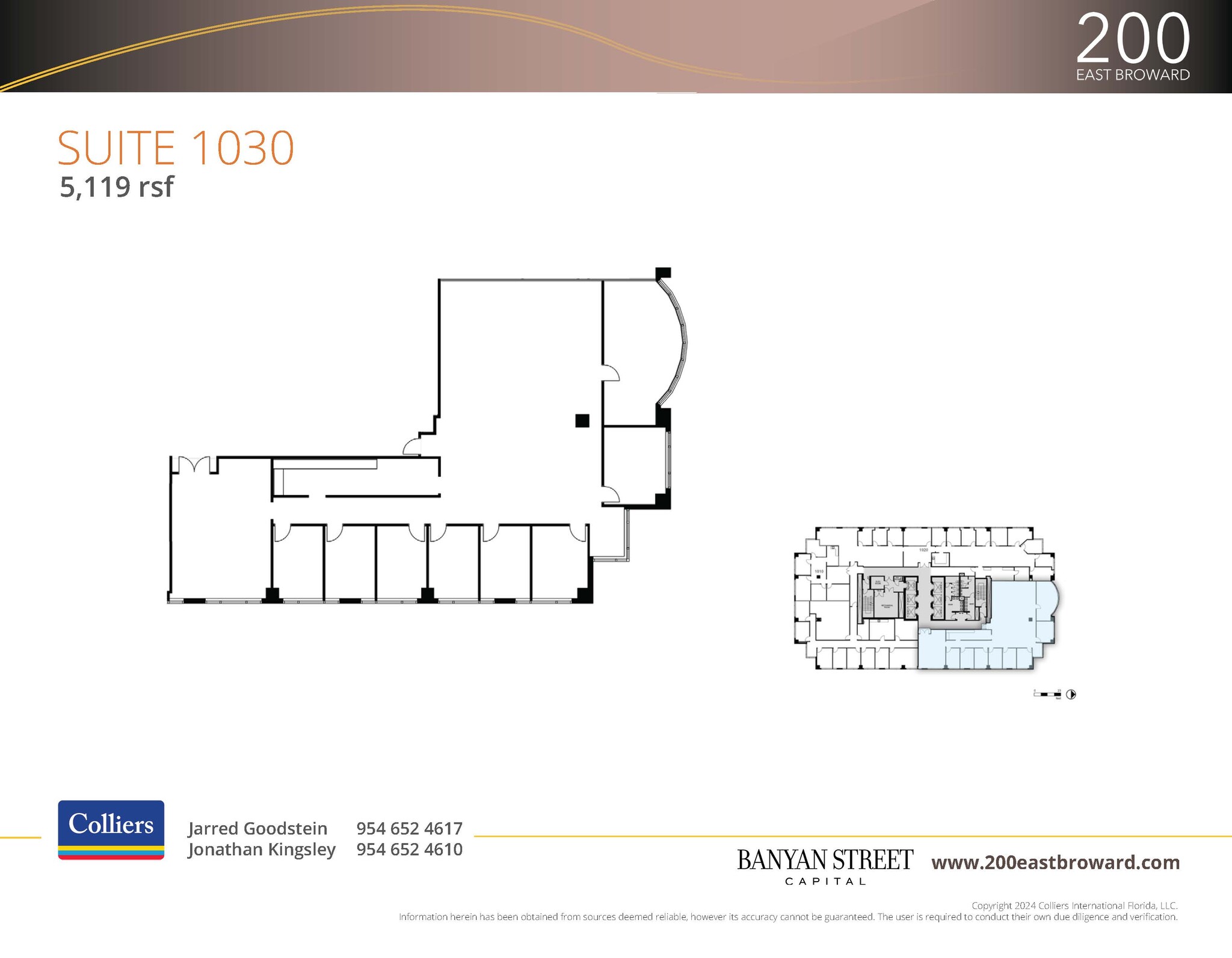 200 E Broward Blvd, Fort Lauderdale, FL à louer Plan d  tage- Image 1 de 2