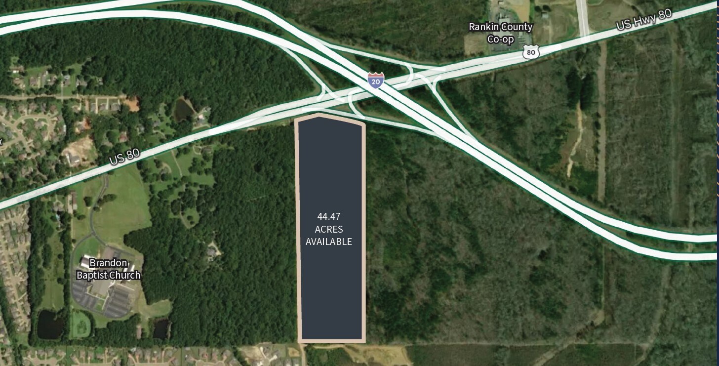 44.47 Acres Hwy 80, Brandon, MS à vendre Photo principale- Image 1 de 2