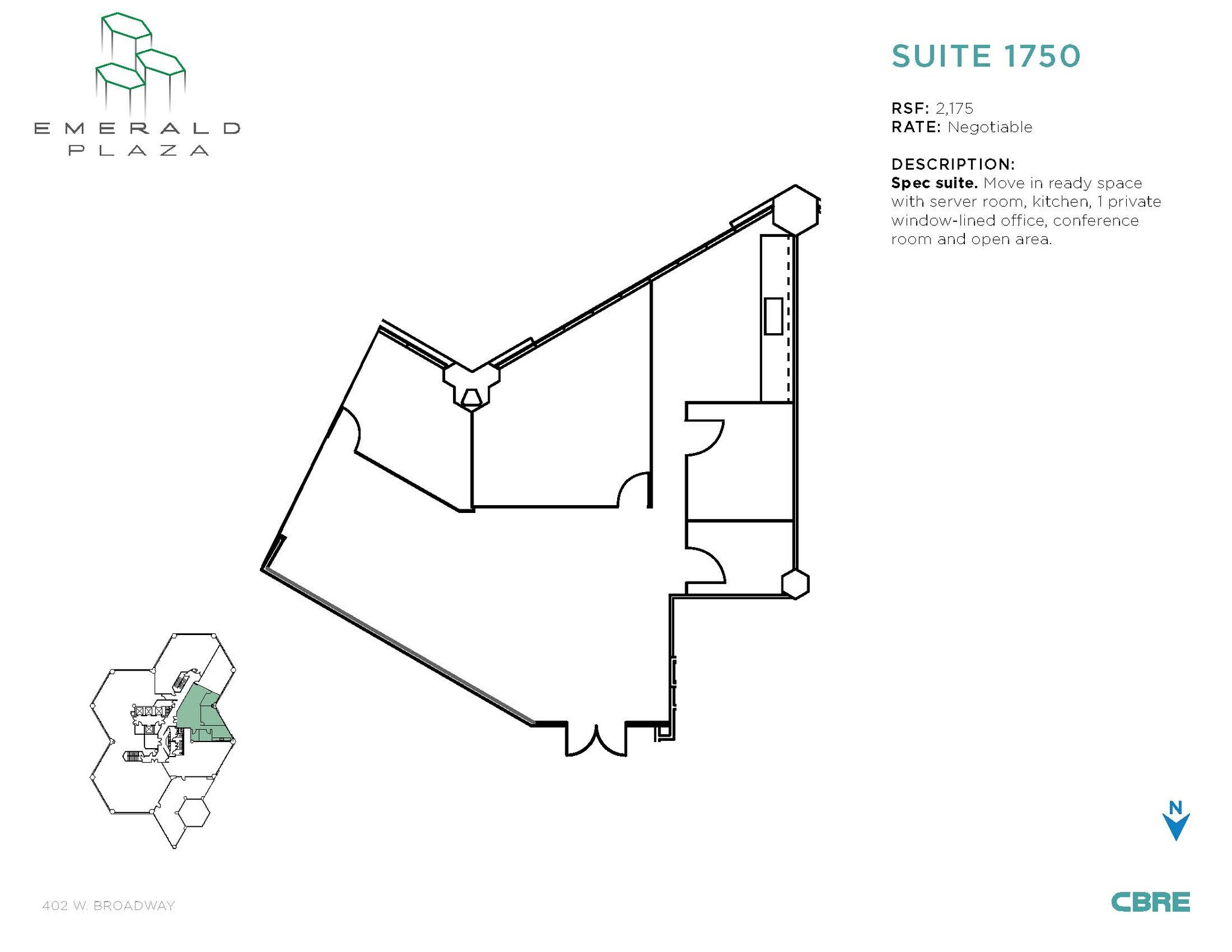 402 W Broadway, San Diego, CA for lease Floor Plan- Image 1 of 1