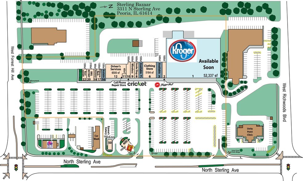 3311-3316 N Sterling Ave, Peoria, IL à louer - Plan de site - Image 3 de 9