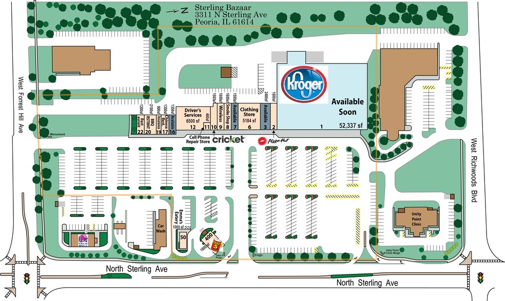 3311-3316 N Sterling Ave, Peoria, IL for lease - Site Plan - Image 3 of 9