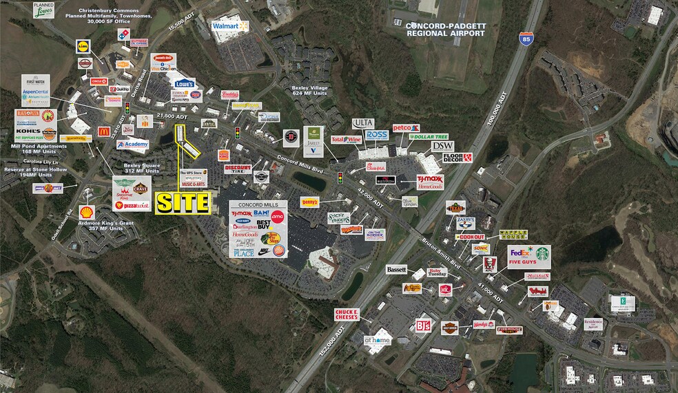 8657 Concord Mills Blvd, Concord, NC for lease - Aerial - Image 1 of 3