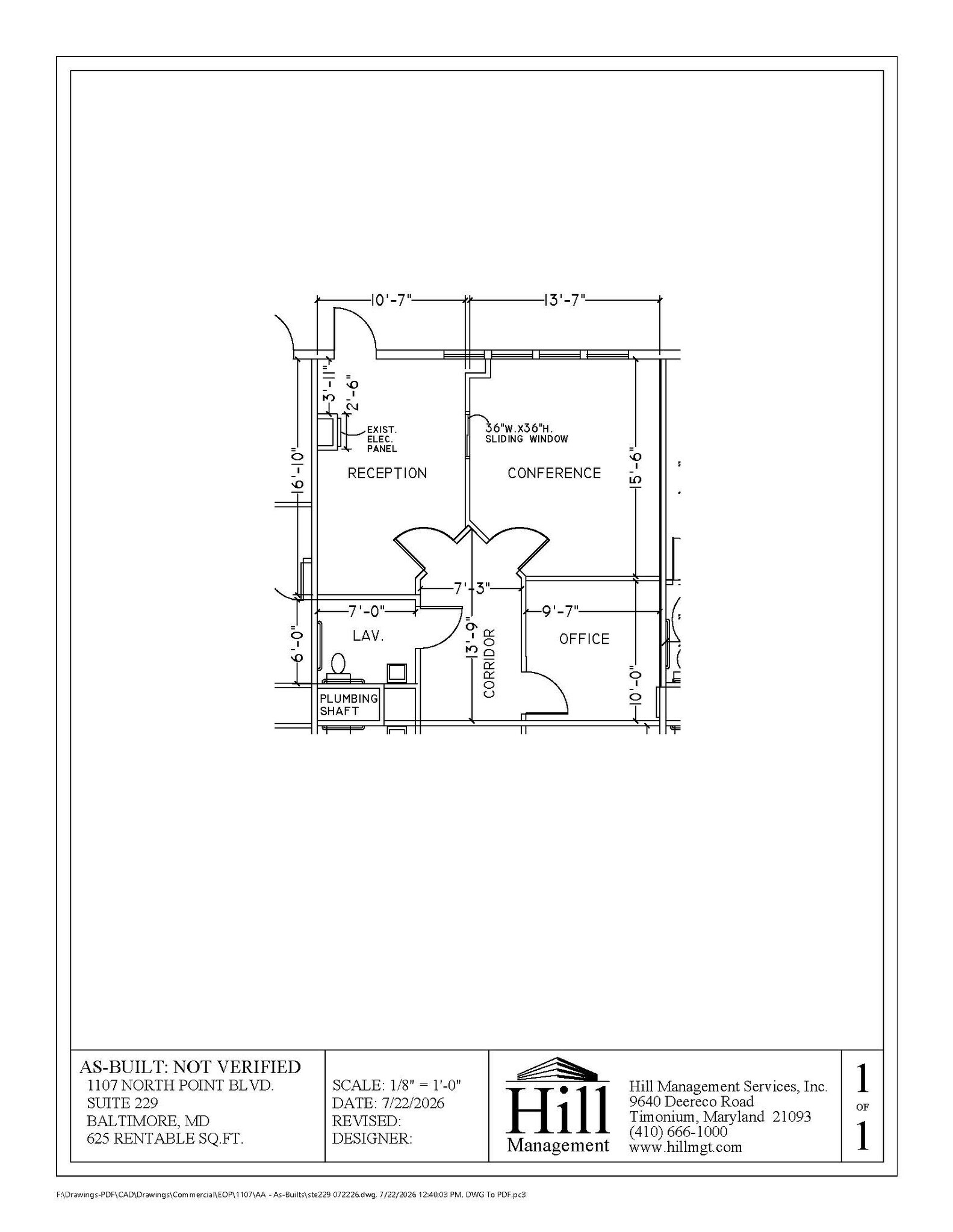 1107 N Point Blvd, Baltimore, MD for lease Floor Plan- Image 1 of 1